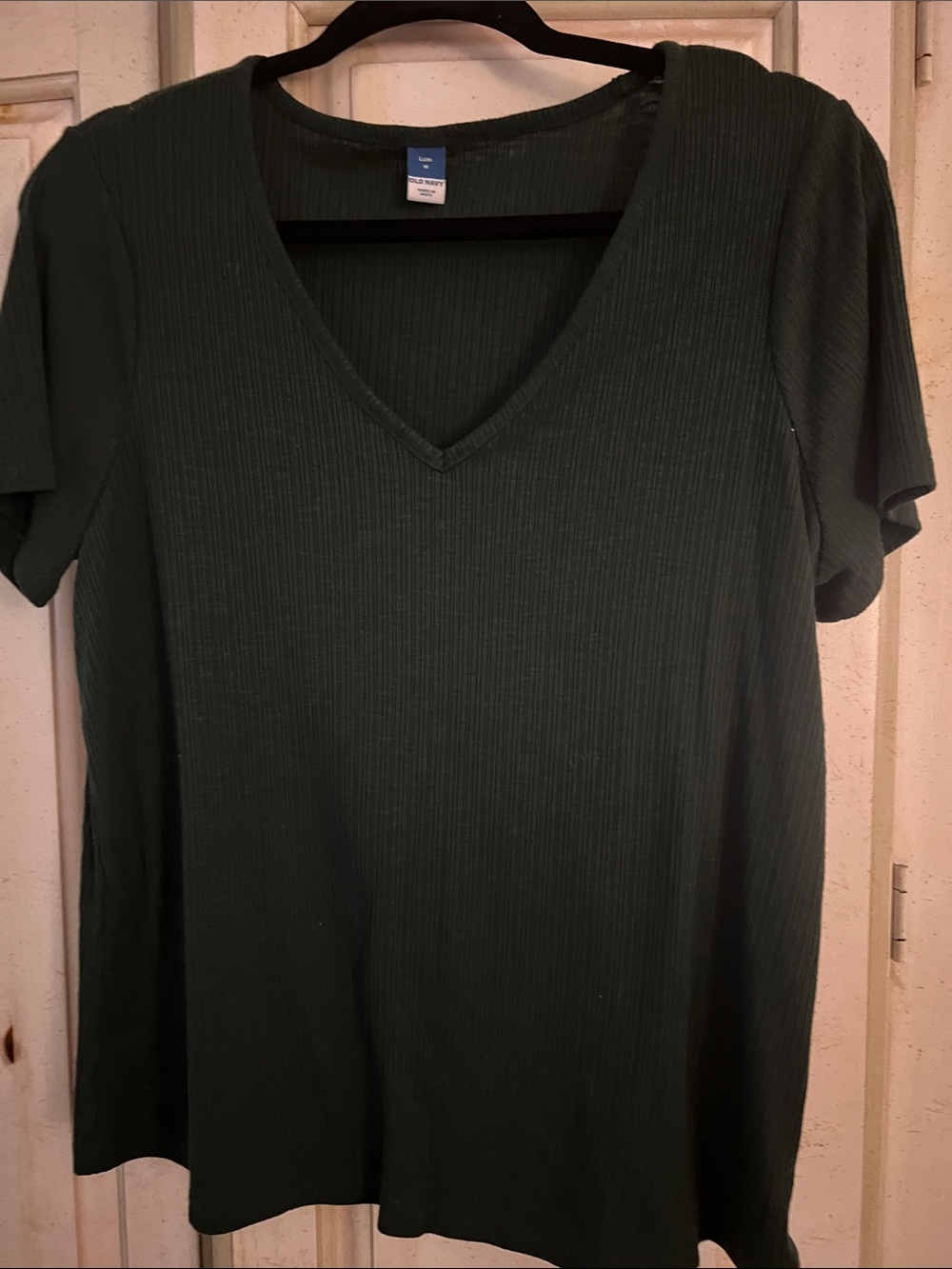 Old Navy Ribbed V-Neck Short Sleeve Tee - Forest Green